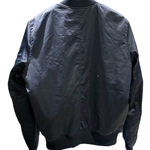 American Eagle Black Embroidered Bomber Jacket Size Medium - Picture 7 of 13